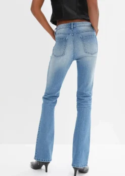 Damen bonprix Kurzgrößen|Bekleidung·Shirts & Tops|Flared Jeans Mid Waist, Stretch