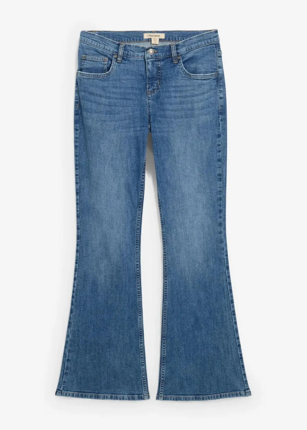 Damen bonprix Jeans|Bekleidung·Shirts & Tops|Flared-Jeans Mid Waist