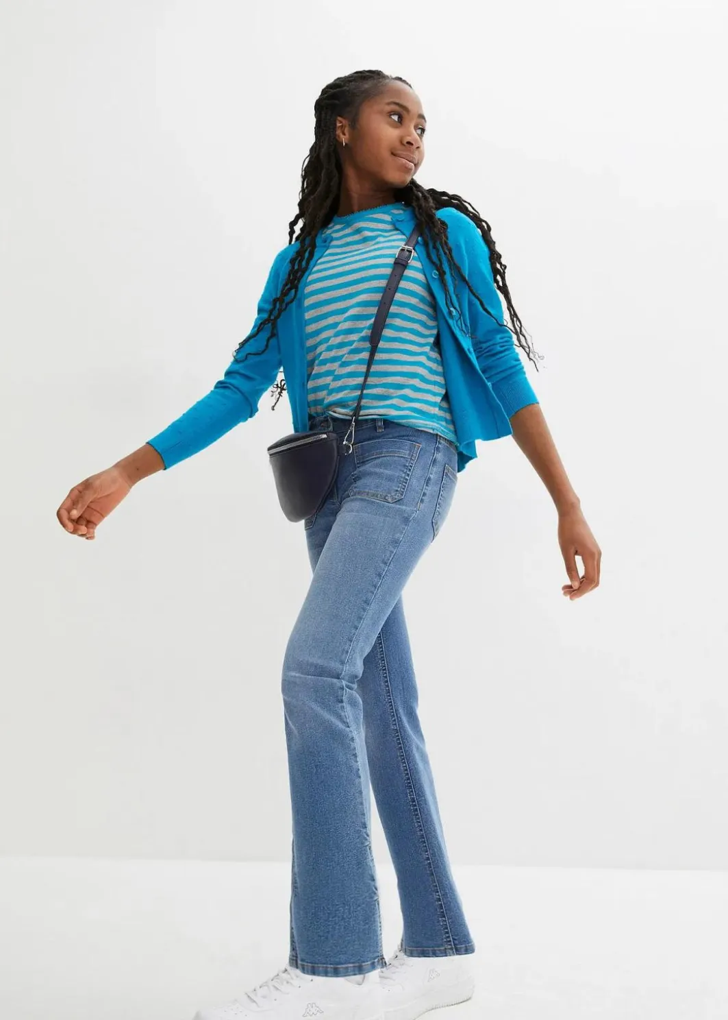 New Flared-Jeans Mid Waist, Bequembund Kinder Mädchen 9-16 Jahre·Jeans