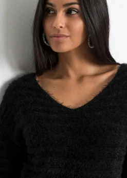 Sale Flauschiger Long-Pullover Damen Bekleidung·Umstandsmode|Strickmode