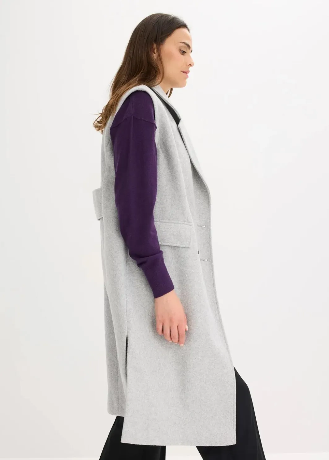 Flauschmantel mit abnehmbaren Ärmeln Damen Bekleidung·Hosen|Jacken & Mäntel