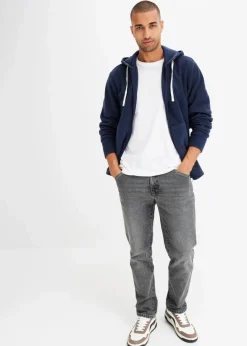 Herren bonprix Große Größen|Thermobekleidung|Fleecejacke mit Kapuze und aufgesetzten Taschen