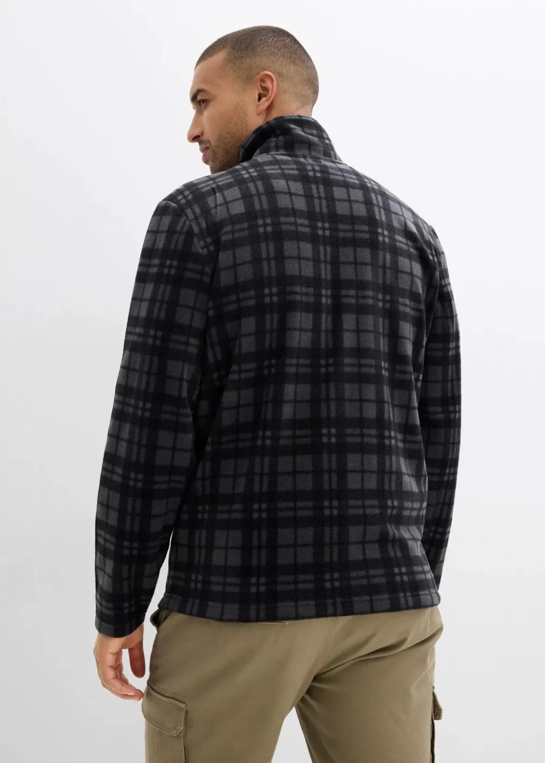 Herren bonprix Große Größen|Outdoorbekleidung|Fleecejacke mit Stehkragen