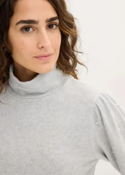 Damen bonprix Shirts & Tops|Fleeceshirt aus fließendem Viskose-Mix