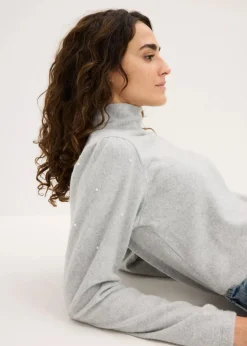 Damen bonprix Shirts & Tops|Fleeceshirt aus fließendem Viskose-Mix