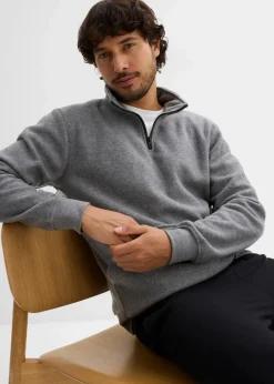 Herren bonprix Sweat|Thermobekleidung|Fleeceshirt mit Stehkragen