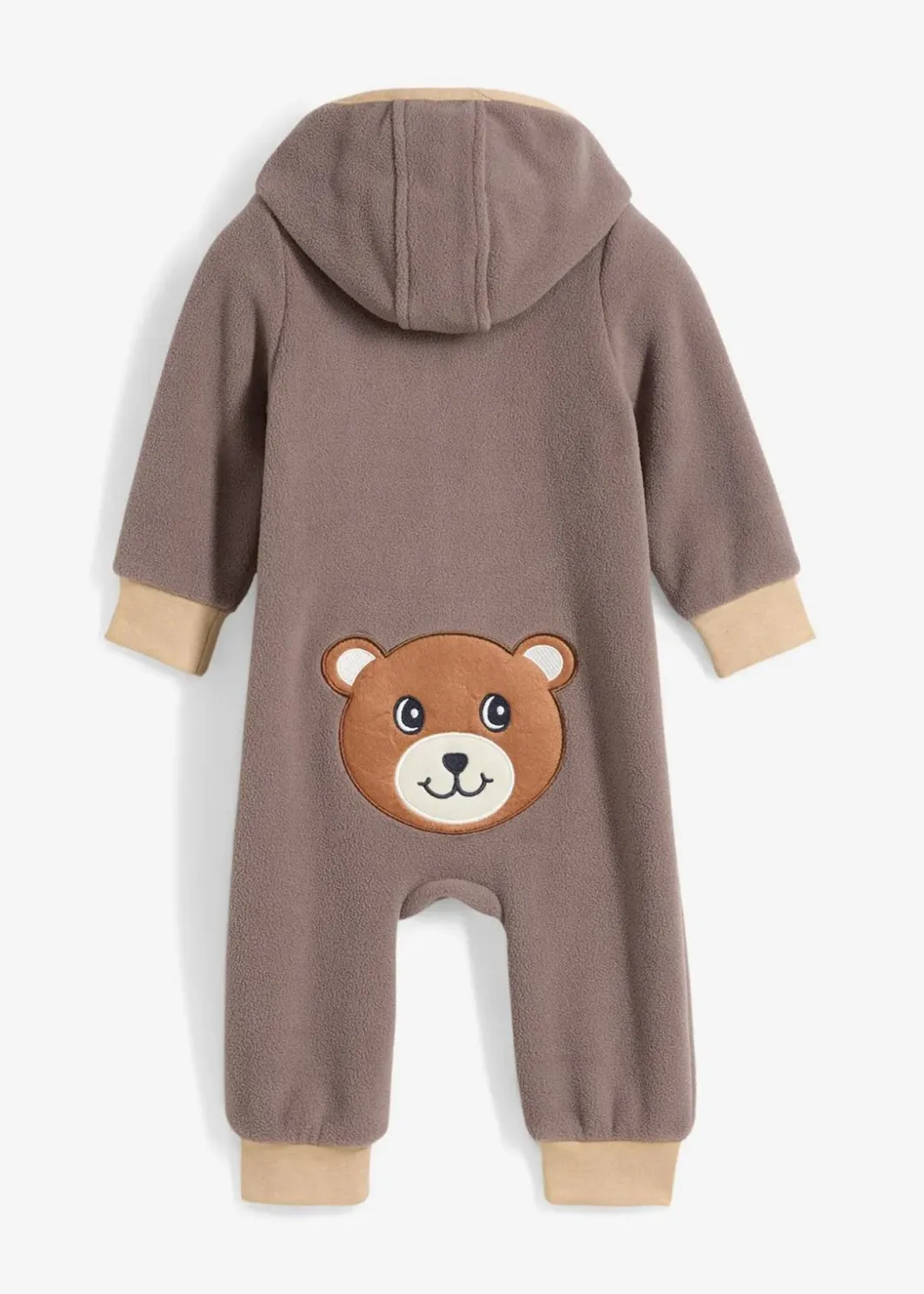 Fleeve-Overall mit Kapuze und Bärchen-Applikation Kinder Overalls & Sets|Jacken & Outdoor