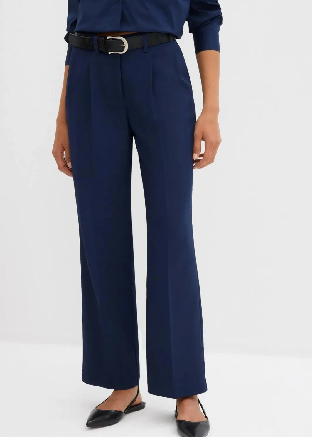 Damen bonprix Bekleidung·Kleider|Zweiteiler & Sets|Fließende Bundfaltenhose