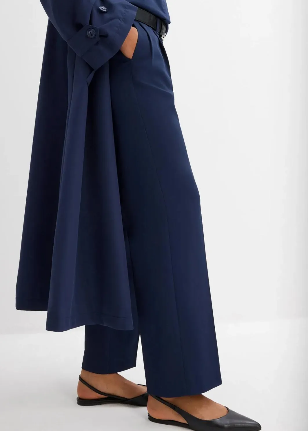 Damen bonprix Bekleidung·Kleider|Zweiteiler & Sets|Fließende Bundfaltenhose
