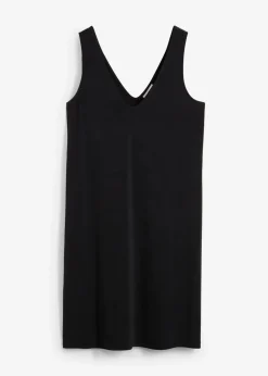 Damen bonprix Kleider|Bekleidung·Pullover & Strickjacken|Fließendes Trägerkleid mit V-Ausschnitt