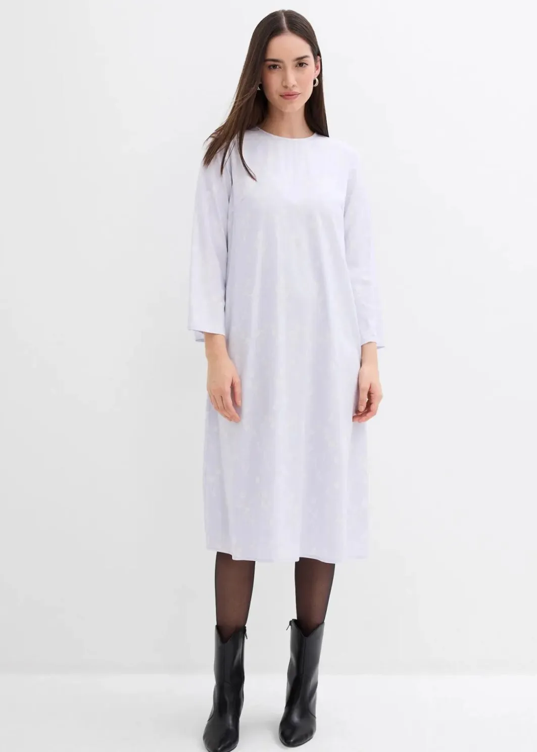Online Florales Midikleid aus reiner Viskose Damen Bekleidung·Pullover & Strickjacken|Kleider