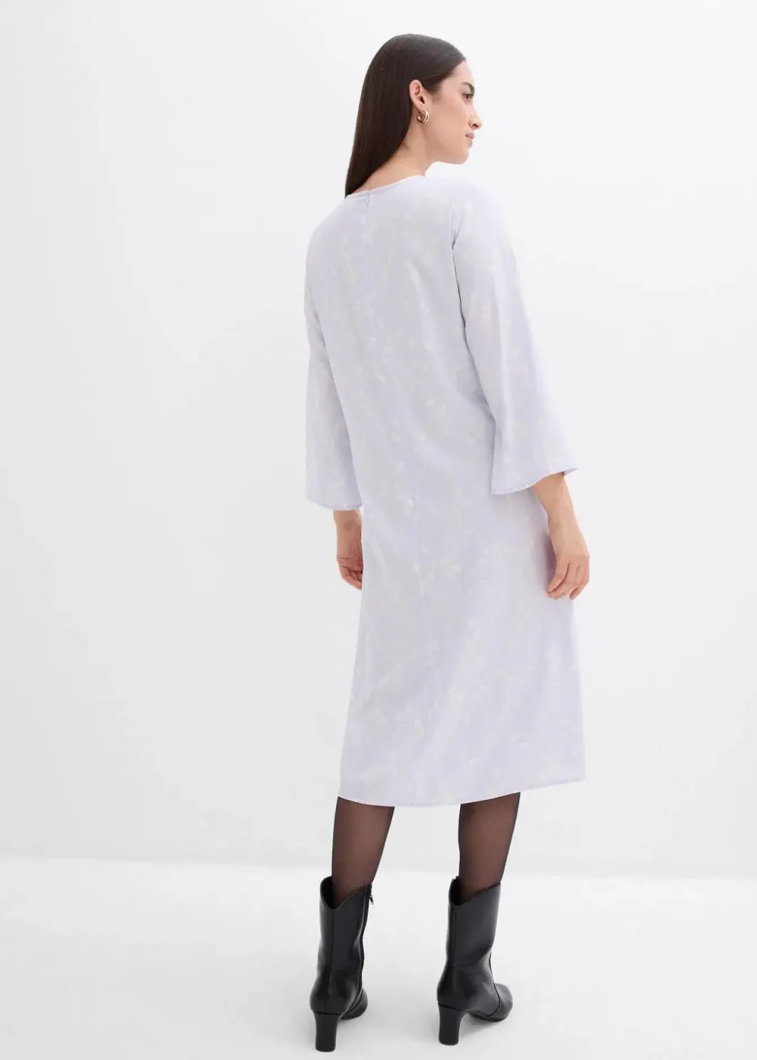 Online Florales Midikleid aus reiner Viskose Damen Bekleidung·Pullover & Strickjacken|Kleider