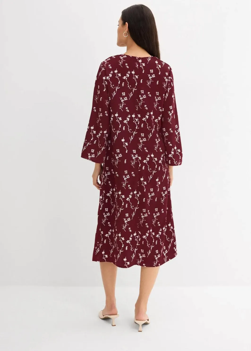 Florales Midikleid aus reiner Viskose Damen Kleider|Bekleidung·Pullover & Strickjacken