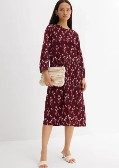 Florales Midikleid aus reiner Viskose Damen Kleider|Bekleidung·Pullover & Strickjacken