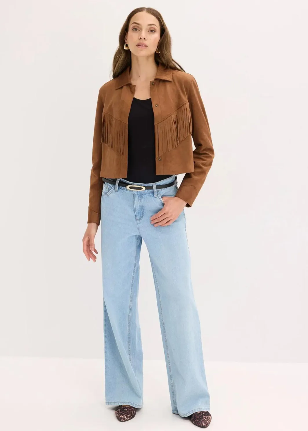Fransen-Jacke in Wildleder-Optik Damen Jacken & Mäntel