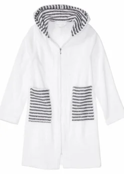 Damen bonprix Bademäntel|Nachhaltigere Materialien|Frottee Bademantel aus Bio-Baumwolle mit Reißverschluss