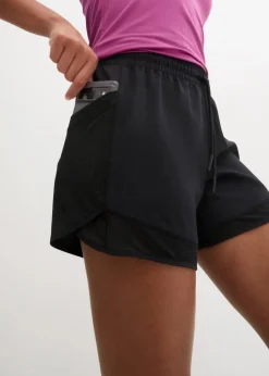Damen bonprix Sportbekleidung|Hosen|Funktions-Shorts mit Handytasche