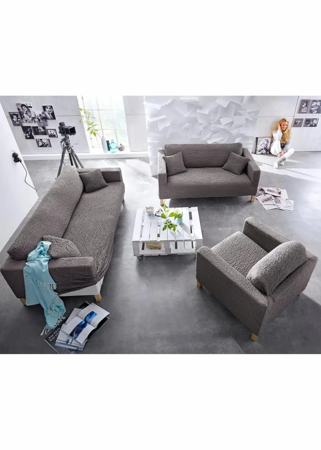 bpc living bonprix collection Hussen & Sofaüberwürfe|GAICO Husse mit Crincle Design