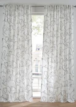 bonprix Gardinen|Gardine aus recyceltem Polyester mit Blätterdruck (1er Pack)