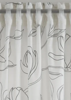 bonprix Gardinen|Gardine aus recyceltem Polyester mit Blätterdruck (1er Pack)