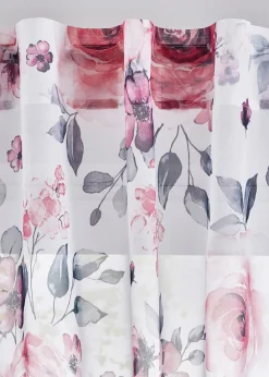 bonprix Gardinen|Gardine mit Blumenmuster mit recyceltem Polyester (1er Pack)