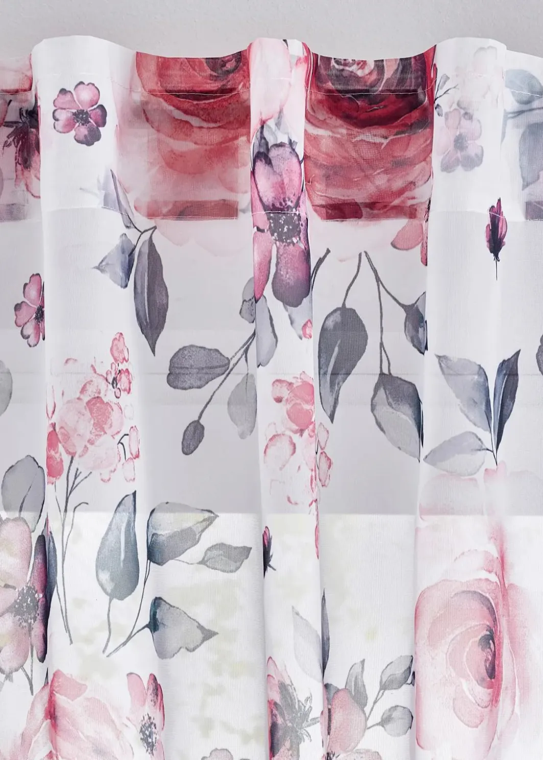 bonprix Gardinen|Gardine mit Blumenmuster mit recyceltem Polyester (1er Pack)