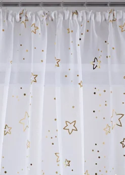 Outlet Gardine mit Glanz Sternen (1er Pack) Gardinen|Weihnachtsdeko & -Textilien·Gardinen