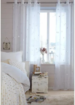 bonprix Gardinen|Gardine mit Glanzdruck (1er Pack)