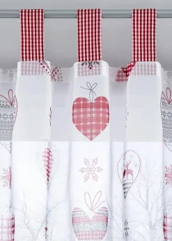 Clearance Gardine mit Herz Druck (1er Pack) Gardinen|Weihnachtsdeko & -Textilien·Gardinen