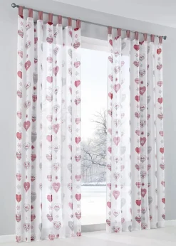 Clearance Gardine mit Herz Druck (1er Pack) Gardinen|Weihnachtsdeko & -Textilien·Gardinen
