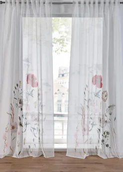 Clearance Gardine mit recyceltem Polyester mit Blumen Druck (1er Pack) Gardinen