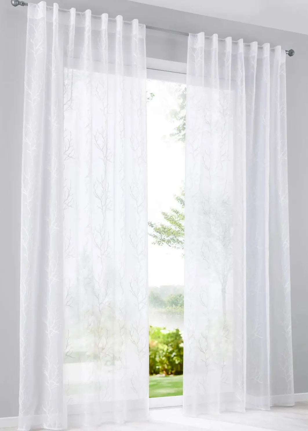 Gardine mit Stickerei mit recyceltem Polyester (1er Pack) Gardinen
