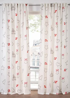 Sale Gardine mit weihnachtlichem Design (1er Pack) Gardinen|Weihnachtsdeko & -Textilien·Gardinen