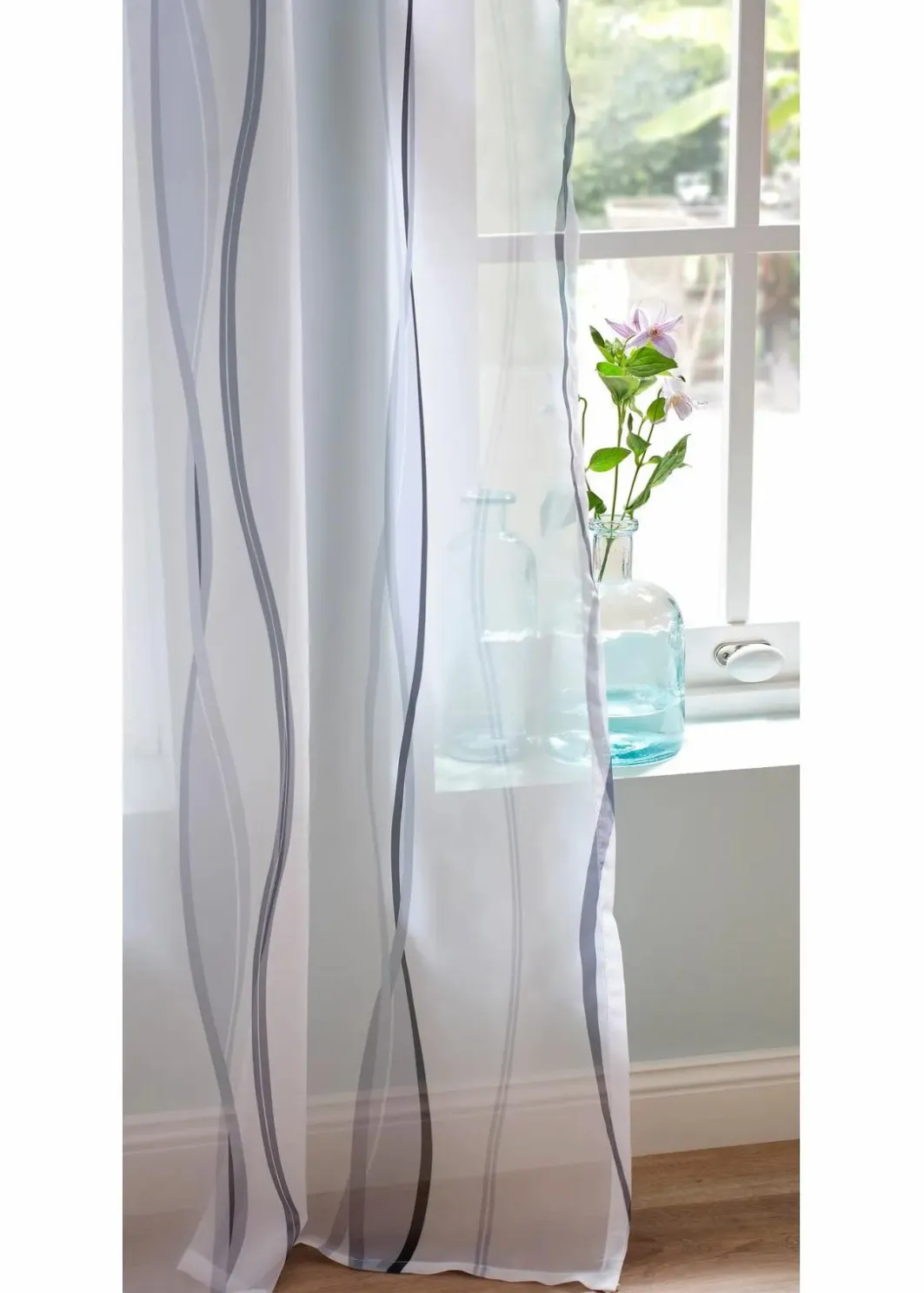 New Gardine mit Wellenmuster (1er Pack) Gardinen