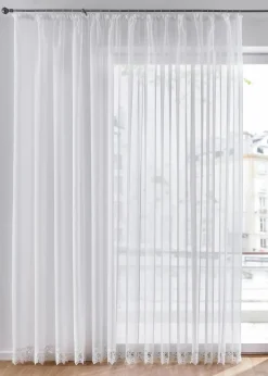 bonprix Gardinen Stores|Gardinen Store mit recyceltem Polyester mit Häkelkante