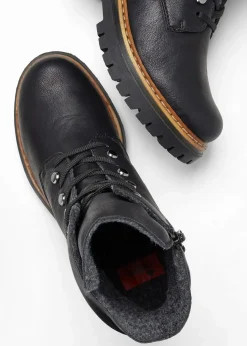 Damen Rieker High Heels|Komfortschuhe|Gefütterte Komfort-Schnürboots