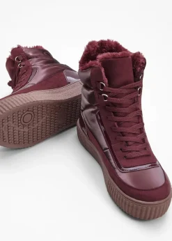 Damen bonprix Boots|Gefütterte Winterschuhe|Gefütterte Schnürboots