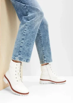 Gefütterte Schnürboots Damen Gefütterte Winterschuhe|Boots
