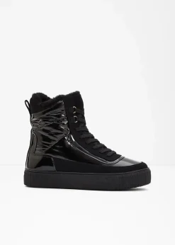 Outlet Gefütterte Schnürboots Damen Komfortschuhe|Gefütterte Winterschuhe