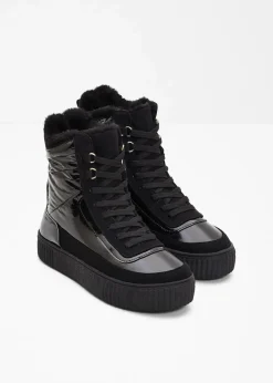 Outlet Gefütterte Schnürboots Damen Komfortschuhe|Gefütterte Winterschuhe