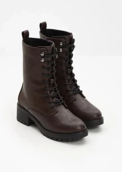 Discount Gefütterte Schnürboots Damen Gefütterte Winterschuhe|Boots