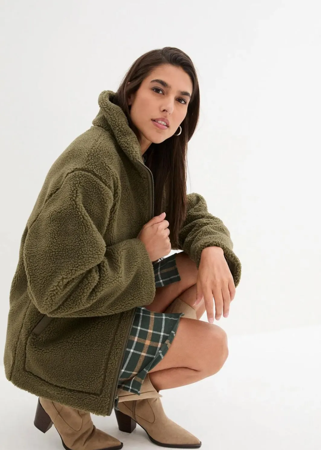 Damen bonprix Bekleidung·Hosen|Jacken & Mäntel|Gefütterte Teddy-Fleece Jacke