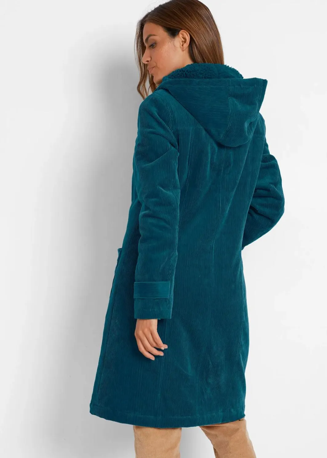 Damen bonprix Bekleidung·Hosen|Gefütterter Cord-Dufflecoat