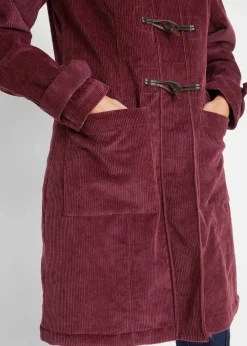 Discount Gefütterter Cord-Dufflecoat Damen Bekleidung·Hosen