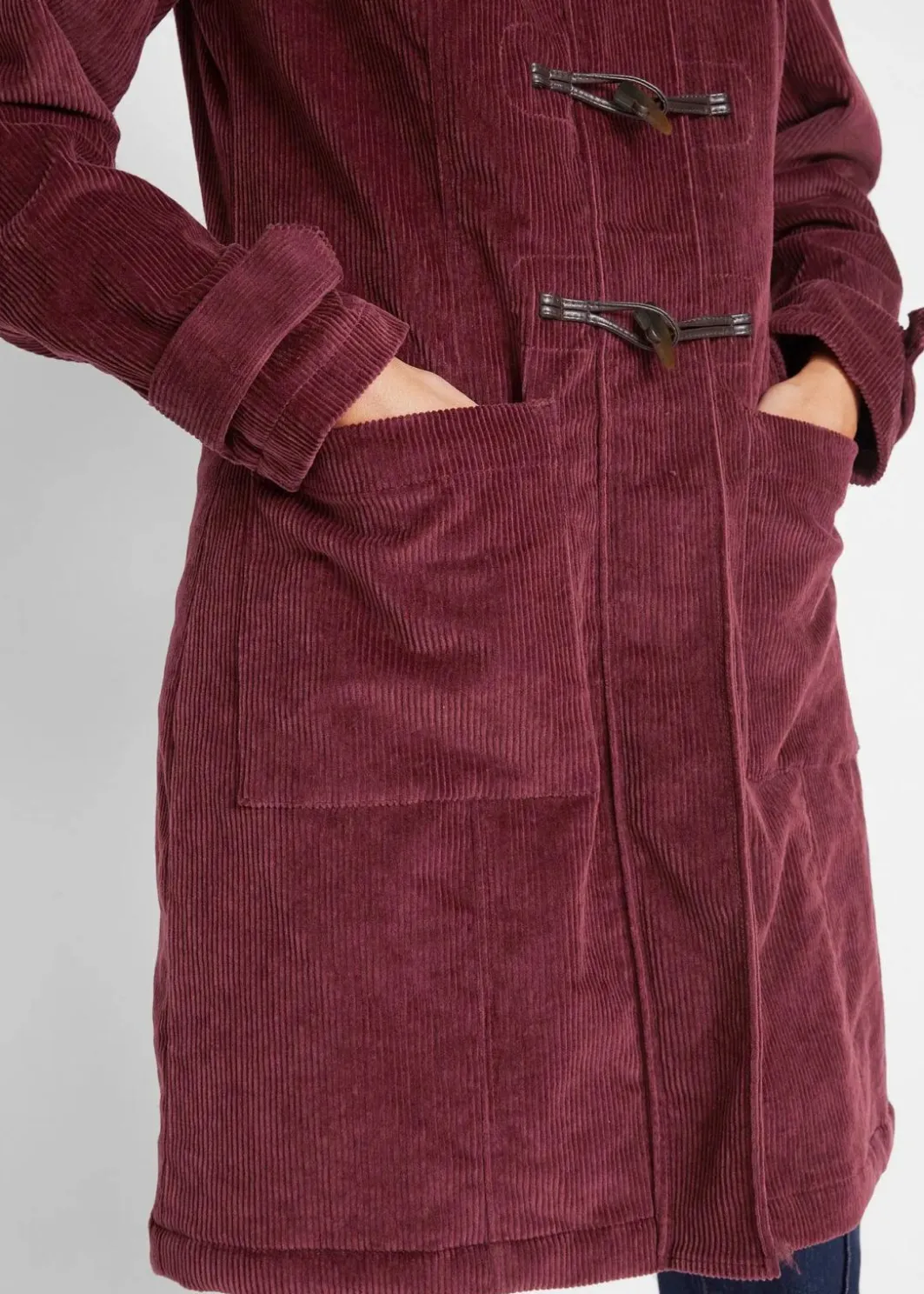 Discount Gefütterter Cord-Dufflecoat Damen Bekleidung·Hosen