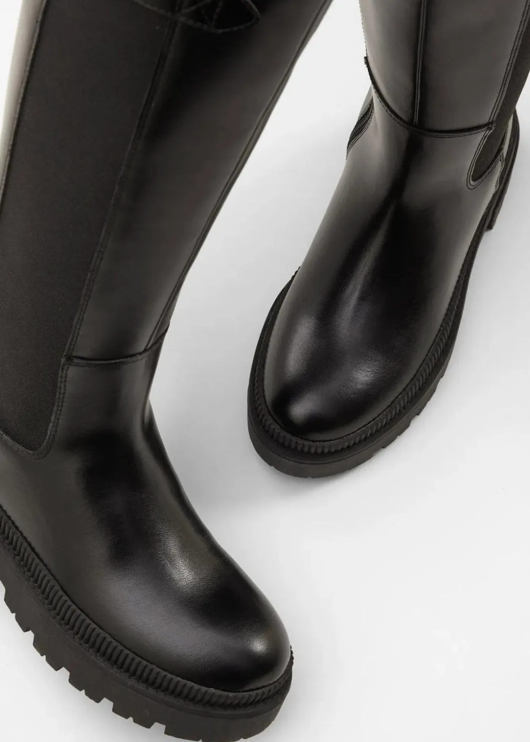 Damen bonprix Gefütterte Winterschuhe|Stiefel|Gefütterter Plateau-Stiefel mit Stretch-Einsatz