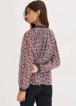Damen bonprix Bekleidung·Jacken & Mäntel|Blusen & Tuniken|Gemusterte Chiffon-Bluse mit Stickerei