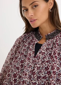 Damen bonprix Bekleidung·Jacken & Mäntel|Blusen & Tuniken|Gemusterte Chiffon-Bluse mit Stickerei