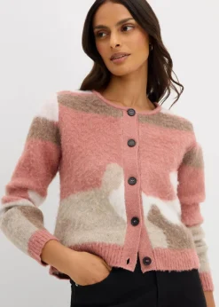Clearance Gemusterte Strickjacke mit Knopfleiste Damen Bekleidung·Umstandsmode|Bekleidung·Jeans