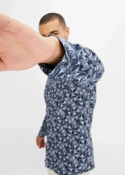 Online gemustertes Langarmhemd Herren Große Größen|Hemden